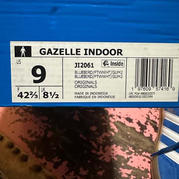 ADIDAS Gazelle Royal Blue/White Indoor Sz 9 or Women’s 11 - NIB - Picture 8 of 8